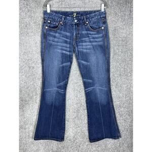 7 For All Mankind A Pocket Jeans Womens Size 31 Blue‎ Cotton Flare Leg USA Made